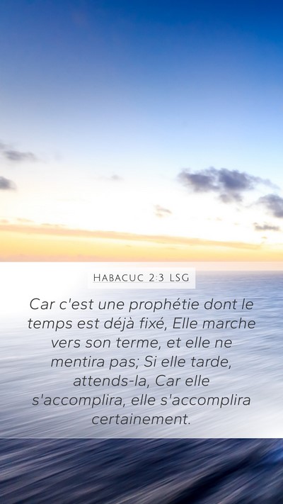 Habacuc 2:3 LSG Mobile Phone Wallpaper - Car c'est une prophétie dont le temps est déjà - Mobile Bible Verse Wallpaper