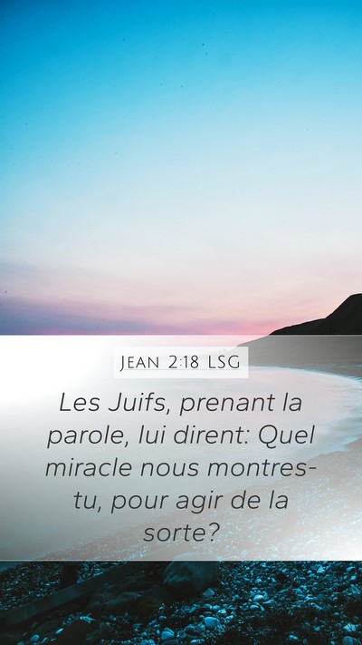 Jean 2:18 LSG Bible Verse Image