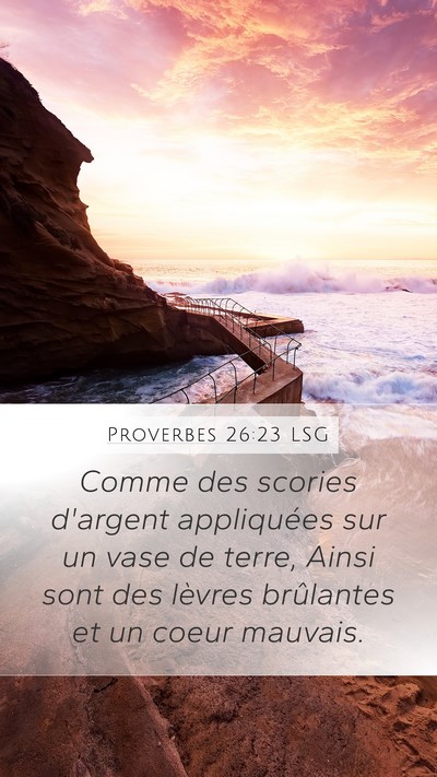 Proverbes 26:23 LSG Mobile Phone Wallpaper - Comme des scories d'argent appliquées sur un - Mobile Bible Verse Wallpaper