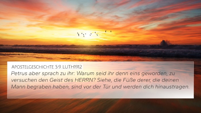 Apostelgeschichte 5:9 LUTH1912 4K Wallpaper - Petrus aber sprach zu ihr: Warum seid ihr denn - 4K Wallpaper Bible Verse