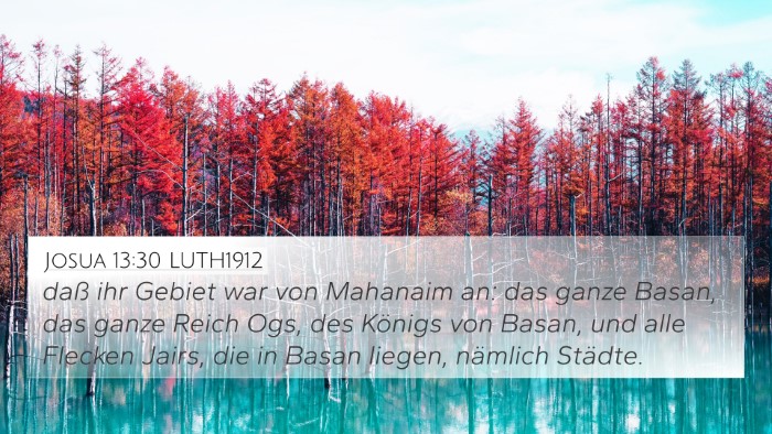 Josua 13:30 LUTH1912 4K Wallpaper - daß ihr Gebiet war von Mahanaim an: das ganze - 4K Wallpaper Bible Verse