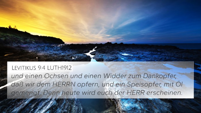 Levitikus 9:4 LUTH1912 4K Wallpaper - und einen Ochsen und einen Widder zum Dankopfer, - 4K Wallpaper Bible Verse