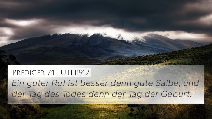 Prediger 7:1 LUTH1912 Bible Verse Image