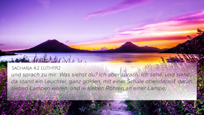 Sacharja 4:2 LUTH1912 4K Wallpaper - und sprach zu mir: Was siehst du? Ich aber - 4K Wallpaper Bible Verse