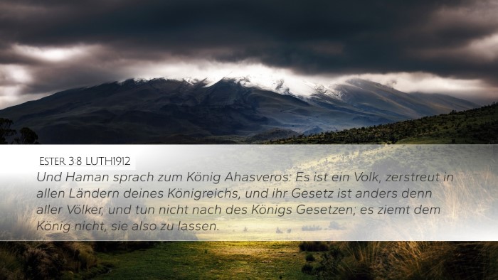 Ester 3:8 LUTH1912 Desktop Wallpaper - Und Haman sprach zum König Ahasveros: Es ist ein - Desktop Bible Verse Wallpaper