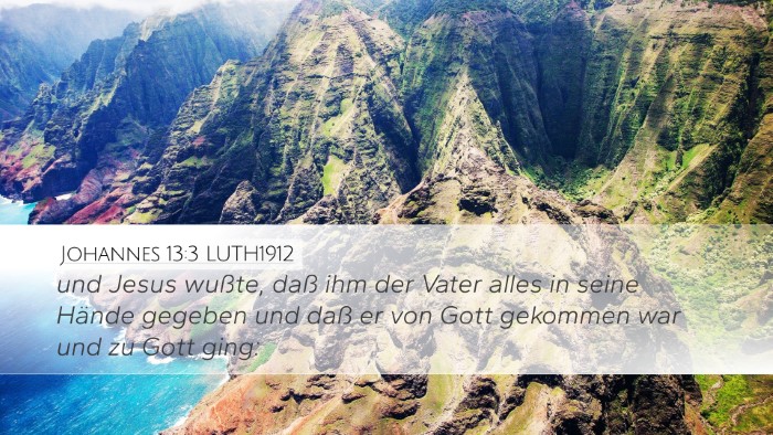 Johannes 13:3 LUTH1912 Desktop Wallpaper - und Jesus wußte, daß ihm der Vater alles in - Desktop Bible Verse Wallpaper