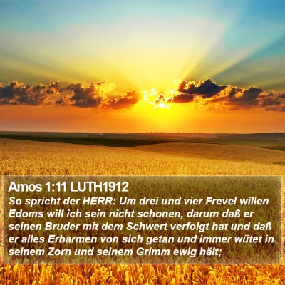 Amos 1:11 LUTH1912 Bible Verse Image