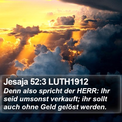 Jesaja 52:3 LUTH1912 Bible Verse Image