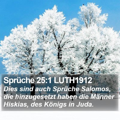 Sprüche 25:1 LUTH1912 Bible Verse Image