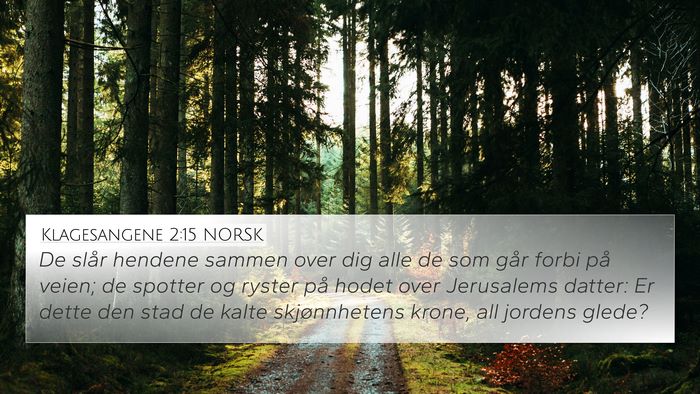 Klagesangene 2:15 NORSK 4K Wallpaper - De slår hendene sammen over dig alle de som går - 4K Wallpaper Bible Verse