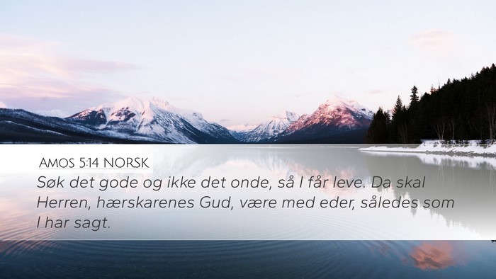 Amos 5:14 NORSK Desktop Wallpaper - Søk det gode og ikke det onde, så I får leve. - Desktop Bible Verse Wallpaper