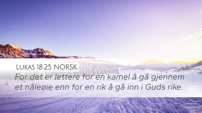 Lukas 18:25 NORSK Desktop Wallpaper - For det er lettere for en kamel å gå gjennem et - Desktop Bible Verse Wallpaper