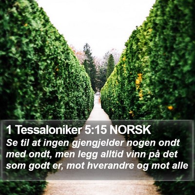 1 Tessaloniker 5:15 NORSK Bible Verse Image