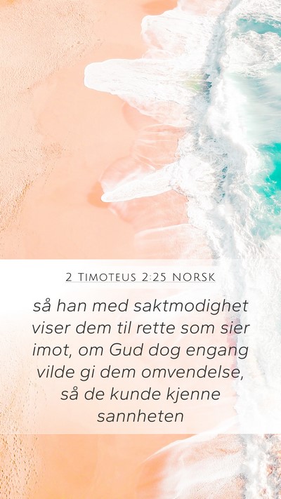 2 Timoteus 2:25 NORSK Mobile Phone Wallpaper - så han med saktmodighet viser dem til rette som - Mobile Bible Verse Wallpaper