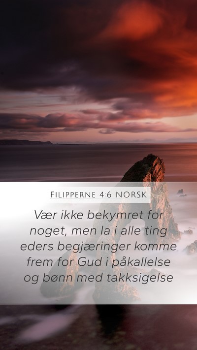 Filipperne 4:6 NORSK Bible Verse Image