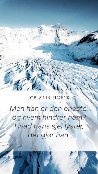 Job 23:13 NORSK Mobile Phone Wallpaper - Men han er den eneste, og hvem hindrer ham? Hvad - Mobile Bible Verse Wallpaper