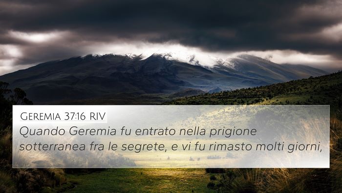 Geremia 37:16 RIV 4K Wallpaper - Quando Geremia fu entrato nella prigione - 4K Wallpaper Bible Verse