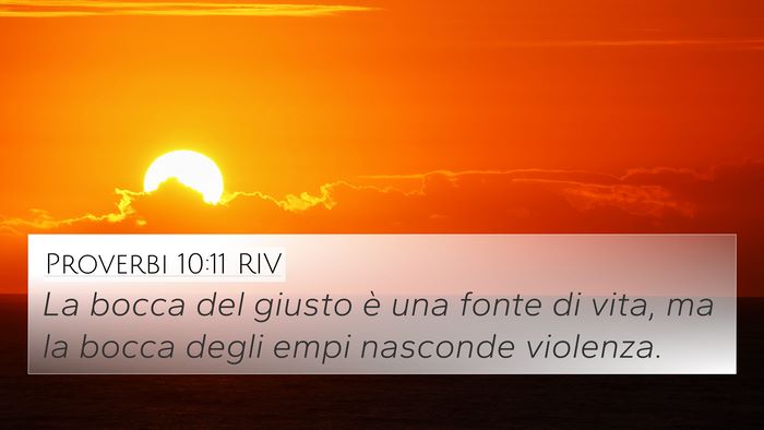 Proverbi 10:11 RIV 4K Wallpaper - La bocca del giusto è una fonte di vita, ma la - 4K Wallpaper Bible Verse