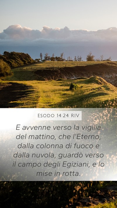 Esodo 14:24 RIV Mobile Phone Wallpaper - E avvenne verso la vigilia del mattino, che - Mobile Bible Verse Wallpaper