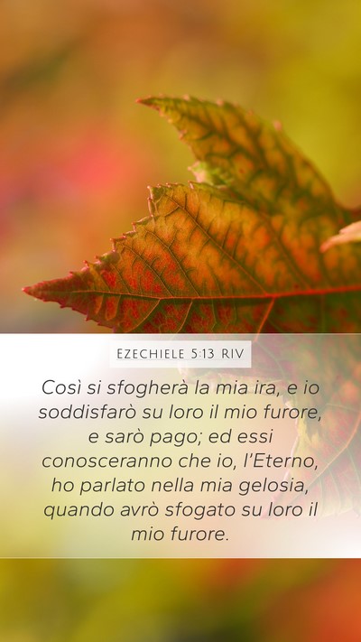 Ezechiele 5:13 RIV Mobile Phone Wallpaper - Così si sfogherà la mia ira, e io soddisfarò - Mobile Bible Verse Wallpaper