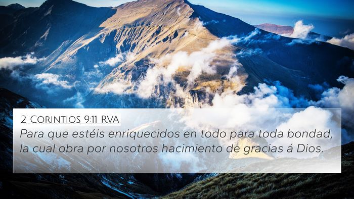 2 Corintios 9:11 RVA 4K Wallpaper - Para que estéis enriquecidos en todo para toda - 4K Wallpaper Bible Verse