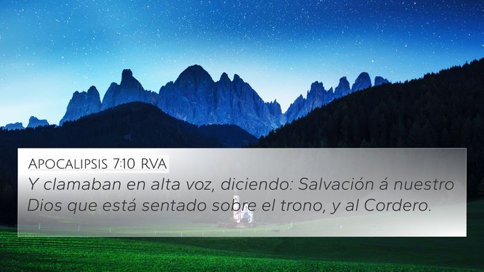 Apocalipsis 7:10 RVA 4K Wallpaper - Y clamaban en alta voz, diciendo: Salvación á - 4K Wallpaper Bible Verse