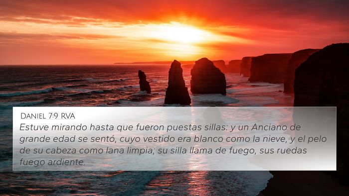 Daniel 7:9 RVA 4K Wallpaper - Estuve mirando hasta que fueron puestas sillas: y - 4K Wallpaper Bible Verse