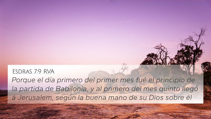 Esdras 7:9 RVA 4K Wallpaper - Porque el día primero del primer mes fué el - 4K Wallpaper Bible Verse