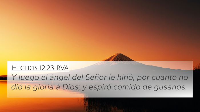 Hechos 12:23 RVA 4K Wallpaper - Y luego el ángel del Señor le hirió, por - 4K Wallpaper Bible Verse