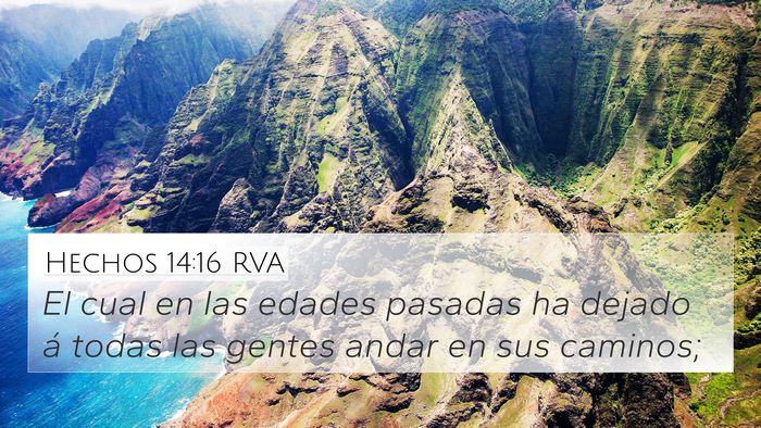 Hechos 14:16 RVA 4K Wallpaper - El cual en las edades pasadas ha dejado á todas - 4K Wallpaper Bible Verse