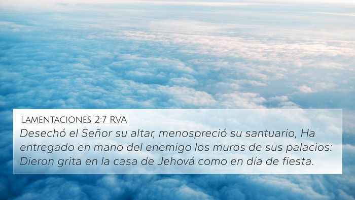 Lamentaciones 2:7 RVA 4K Wallpaper - Desechó el Señor su altar, menospreció su - 4K Wallpaper Bible Verse