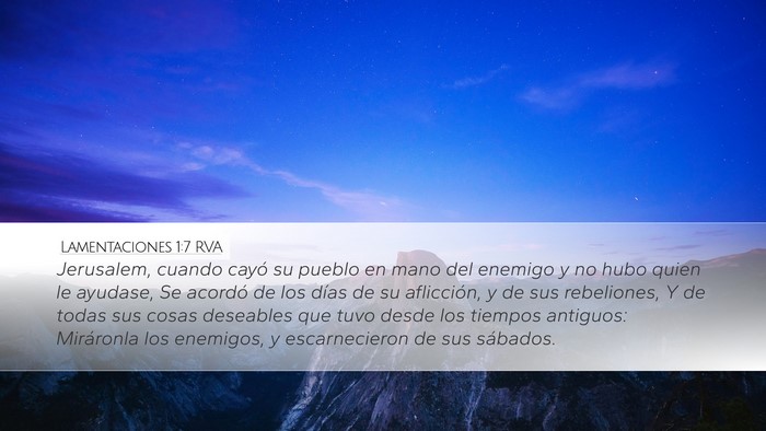 Lamentaciones 1:7 RVA Bible Verse Image