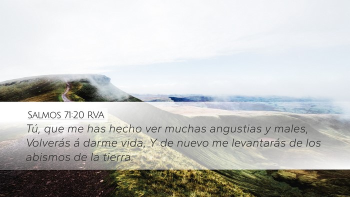 Salmos 71:20 RVA Desktop Wallpaper - Tú, que me has hecho ver muchas angustias y - Desktop Bible Verse Wallpaper