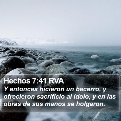 Hechos 7:41 RVA Bible Verse Image