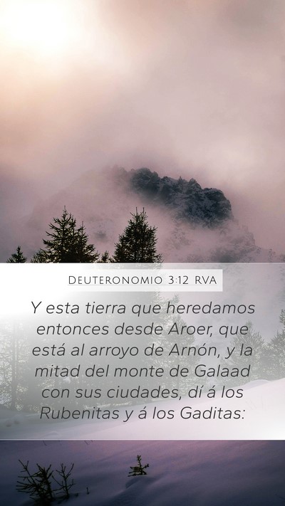 Deuteronomio 3:12 RVA Mobile Phone Wallpaper - Y esta tierra que heredamos entonces desde Aroer, - Mobile Bible Verse Wallpaper