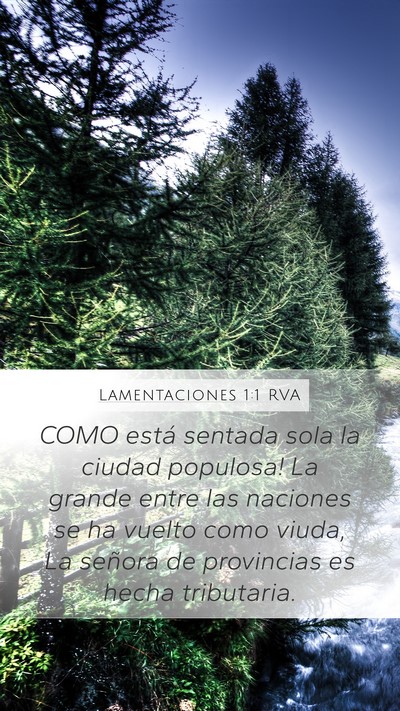 Lamentaciones 1:1 RVA Mobile Phone Wallpaper - COMO está sentada sola la ciudad populosa! La - Mobile Bible Verse Wallpaper