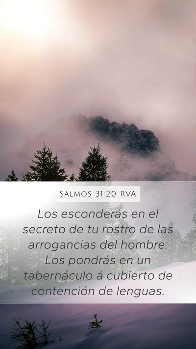 Salmos 31:20 RVA Mobile Phone Wallpaper - Los esconderás en el secreto de tu rostro de las - Mobile Bible Verse Wallpaper