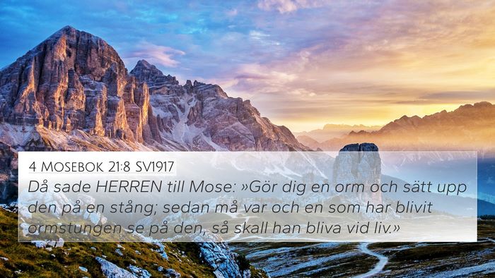 4 Mosebok 21:8 SV1917 4K Wallpaper - Då sade HERREN till Mose: »Gör dig en orm och - 4K Wallpaper Bible Verse