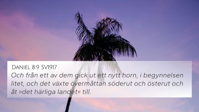 Daniel 8:9 SV1917 4K Wallpaper - Och från ett av dem gick ut ett nytt horn, i - 4K Wallpaper Bible Verse