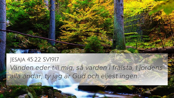 Jesaja 45:22 SV1917 4K Wallpaper - Vänden eder till mig, så varden I frälsta, I - 4K Wallpaper Bible Verse