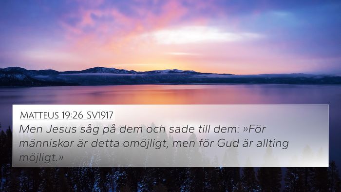 Matteus 19:26 SV1917 4K Wallpaper - Men Jesus såg på dem och sade till dem: »För - 4K Wallpaper Bible Verse