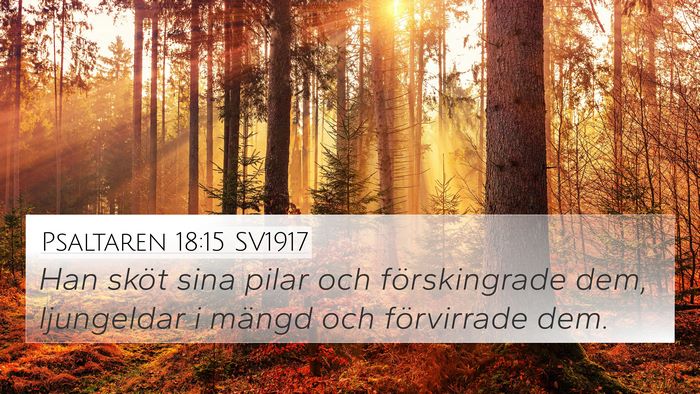 Psaltaren 18:15 SV1917 4K Wallpaper - Han sköt sina pilar och förskingrade dem, - 4K Wallpaper Bible Verse