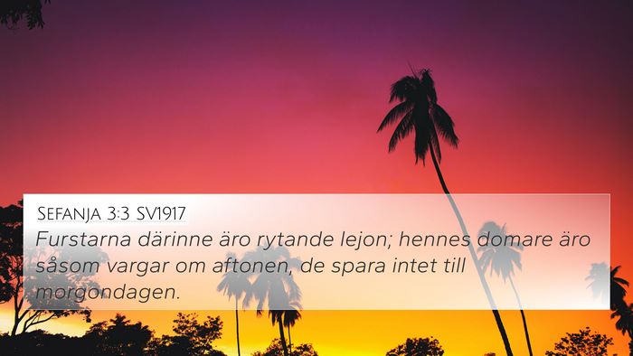 Sefanja 3:3 SV1917 4K Wallpaper - Furstarna därinne äro rytande lejon; hennes - 4K Wallpaper Bible Verse