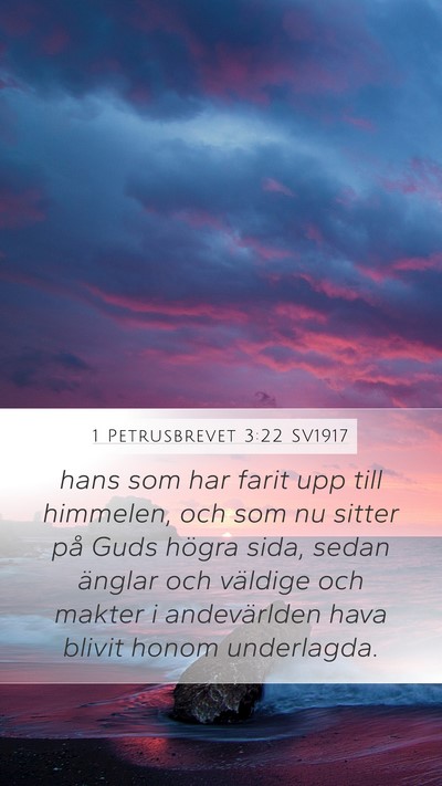 1 Petrusbrevet 3:22 SV1917 Mobile Phone Wallpaper - hans som har farit upp till himmelen, och som nu - Mobile Bible Verse Wallpaper