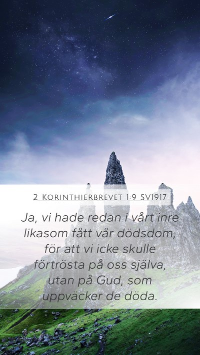 2 Korinthierbrevet 1:9 SV1917 Mobile Phone Wallpaper - Ja, vi hade redan i vårt inre likasom fått vår - Mobile Bible Verse Wallpaper