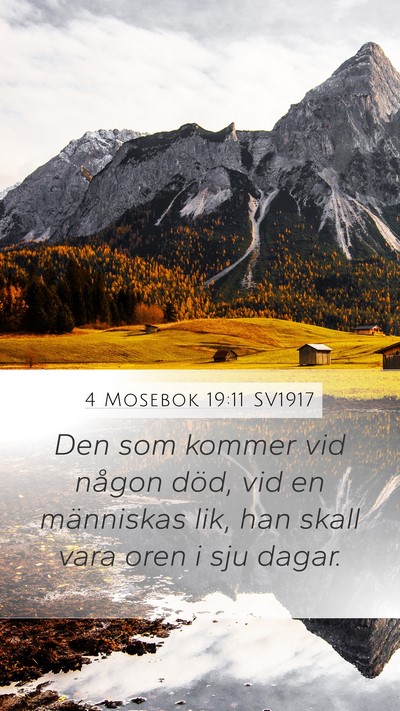 4 Mosebok 19:11 SV1917 Mobile Phone Wallpaper - Den som kommer vid någon död, vid en människas - Mobile Bible Verse Wallpaper