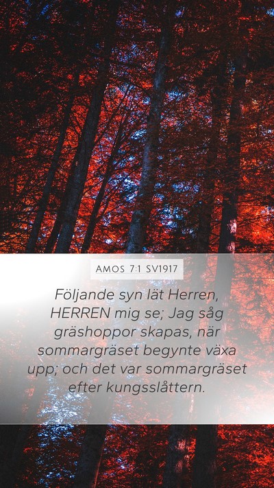 Amos 7:1 SV1917 Mobile Phone Wallpaper - Följande syn lät Herren, HERREN mig se; Jag - Mobile Bible Verse Wallpaper