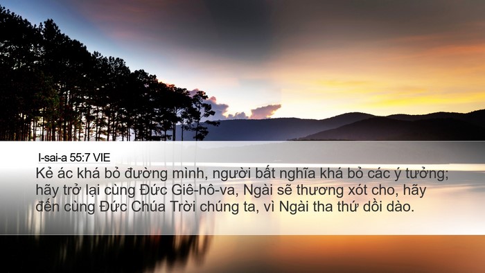 I-sai-a 55:7 VIE Desktop Wallpaper - Kẻ ác khá bỏ đường mình, người - Desktop Bible Verse Wallpaper