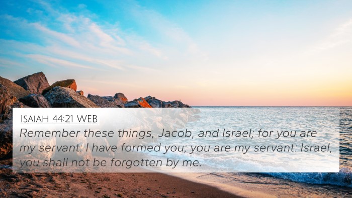 Isaiah 44:21 WEB Bible Verse Image