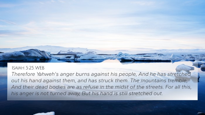 Isaiah 5:25 WEB 4K Wallpaper - Therefore Yahweh's anger burns against his - 4K Wallpaper Bible Verse